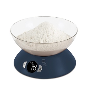 Cântar de bucătărie digital cu bol, 5 kg – Berlinger Haus Deep Sea BH 9628, albastru mat, funcție tara - Img 3