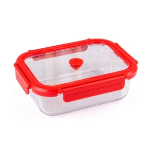Caserola transparentă cu capac plastic, 640 ml, sticla rezistenta la caldura Perfect Home 13300