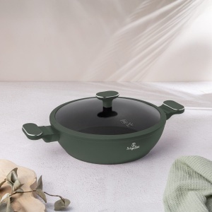 Cratiță cu capac 30 cm, 4,5 L – Berlinger Haus Green Matte BH 8199, verde mat, antiaderentă titan, compatibilă inducție - Img 7