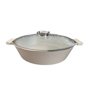 Cratita marmorata cu capac 36 CM RL-MR36ML Royalty Line - crem - Img 6