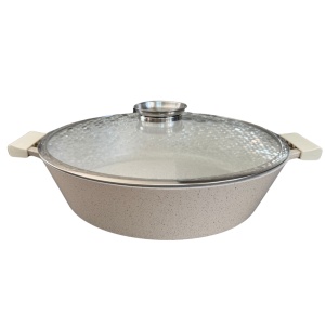 Cratita marmorata cu capac 40 CM RL-MR40ML Royalty Line - crem - Img 6
