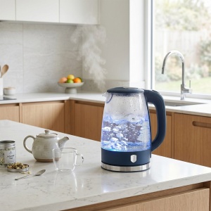 Fierbător de apă din sticlă 1,7 L, iluminare LED – Berlinger Haus Deep Sea BH 9813, albastru mat, bază rotativă 360° - Img 7