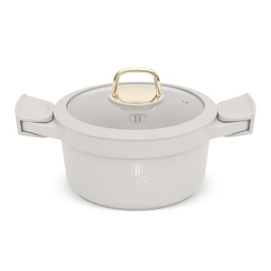 Oala cu capac si manere de silicon detasabile 20 cm, 2,8L Sahara Berlinger Haus BH 7786, antiaderenta, crem