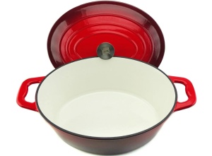 Oala fonta emailata tip roaster Xanten Carl Schmidt Sohn rosie 7.7 L 36x27.8 cm 075248