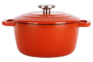 Oală fontă emailată cu capac 20 cm 2,7 L Ruginiu Fontestic Cosy & Trendy 9967201