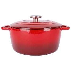 Oală fontă emailată cu capac 24 cm 4,6 L Roșu tradițional Fontestic Cosy & Trendy 9967502