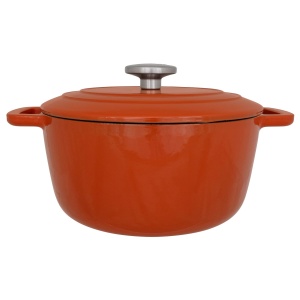 Oală fontă emailată cu capac 24 cm 4,6 L Ruginiu Fontestic Cosy & Trendy 2942324