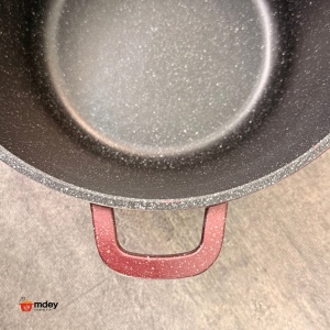 Oală înaltă marmorată cu capac 24 cm, 6,2 L – Royalty Line AD24MG, vișiniu, antiaderentă, compatibilă inducție - Img 5