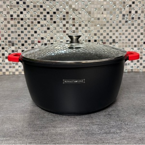 Oală marmorată 14L cu capac, 36 cm – Royalty Line BS36M, curățare ușoară, antiaderentă - Img 2