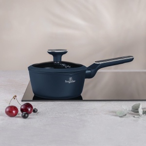 Oală pentru sos cu capac 16 cm, 1,2 L – Berlinger Haus Deep Sea BH 8369, albastru mat, antiaderentă titan, compatibilă inducție - Img 3