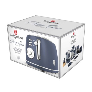 Prăjitor de pâine cu fante extra-late, 850 W, 6 niveluri – Berlinger Haus Deep Sea BH 9765, design rustic, albastru mat - Img 2