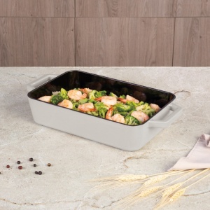 RESIGILAT - Tava fonta emailata cu mânere 30 cm, 3L Sahara Berlinger Haus BH 6529 crem - Img 9