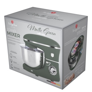 Robot de bucătărie Green Matt Berlinger Haus BH 9708 – 1300 W, bol inox 6 L, 6 viteze, verde mat - Img 10