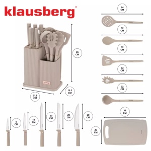 Set 12 piese de ustensile si cutite cu tocator si suport Klausberg KB 7935 - Img 7