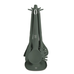 Set 5 ustensile de bucătărie cu suport rotativ – Berlinger Haus Green Matte LP-BH-265, verde mat, rezistente până la 230°C - Img 8