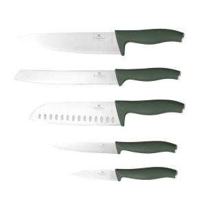 Set cutite 6 piese, cu suport bambus Green Matte Collection Berlinger Haus BH 2751 - Img 6