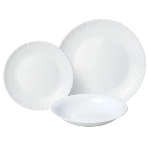 Set farfurii 18 piese, opal, alb Kinghoff KH1875