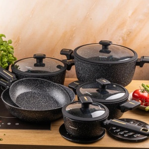 Set oale marmorate cu capace 12 peise Klausberg KB-7968, negru - Img 6