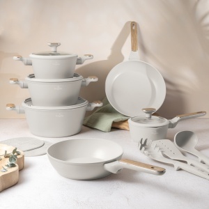 Set oale si tigai 15 piese, manere insertie lemn Sahara Nordic Berlinger Haus BH 8325, inductie, design modern - Img 8
