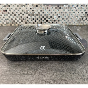 Tava marmorata grill cu capac, 34 CM, patrata, Herzog HR 5233 - Img 7