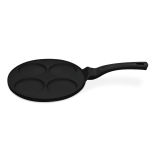 Tigaie cu 4 forme pentru clatite 26 cm Black Rose Berlinger Haus BH 7795, strat antiaderent, neagra