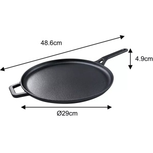Tigaie din fonta pura pentru clatite, 29 cm Kinghoff KH1895 - Img 2