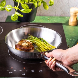Tigaie din inox 24 cm – Kinghoff KH-2019, compatibilă cu toate plitele, inclusiv inducție - Img 2