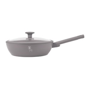 Tigaie wok cu capac 28 cm Taupe Berlinger Haus BH 8094, gri, strat titan