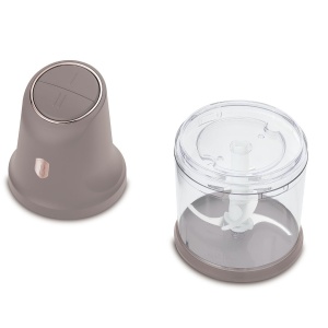 Tocător electric mini 2 în 1, 300 W, bol 1 L – Berlinger Haus Taupe Collection BH 9888, 4 lame inox, 2 viteze - Img 4