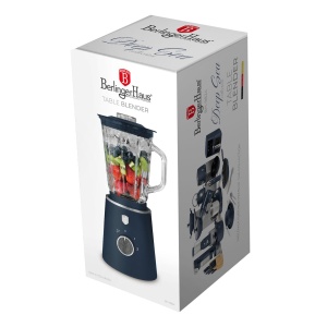 Blender de masă cu bol de sticlă – Berlinger Haus Deep Sea BH 9824, albastru mat, lamă metalică - Img 2