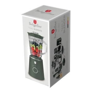 Blender de masă cu bol de sticlă 1,5 L, 1000 W – Berlinger Haus Green Matte BH 9823, verde mat, zdrobește gheața - Img 2