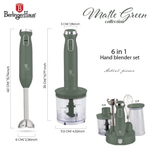 Blender vertical 3 în 1 cu tocător și tel, 800 W – Berlinger Haus Green Matte LP-BH-264, verde mat - Img 11