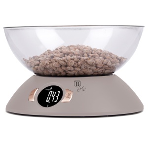 Cantar de bucatarie cu bol 5 kg Taupe Berlinger Haus BH 9616