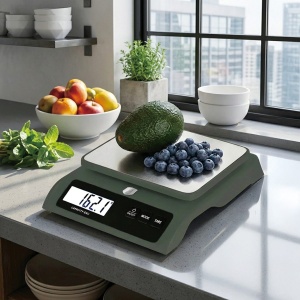 Cântar de bucătărie digital 6 kg, platformă inox – Berlinger Haus Green Matte BH 9919, verde mat, funcție tara - Img 6