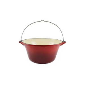 Ceaun rosu 22 L, fonta emailata Perfect Home 17896, poate fi folosit pe foc deschis