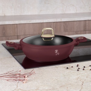Cratita cu capac 28 cm 3.8 L Leonardo Collection Berlinger Haus BH 8038, visiniu mat, antiaderenta, compatibila inductie - Img 4