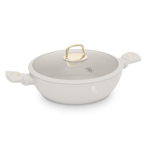 Cratiță cu capac 28 cm, 3.8L – Berlinger Haus Sahara Collection BH 8068, crem, antiaderentă, pentru rețete rapide și sănătoase