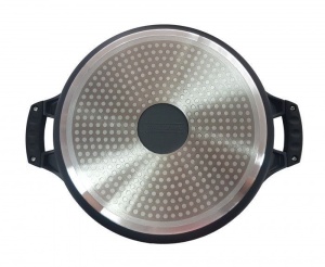 Cratita marmorata cu capac din sticla termorezistenta, 32 cm, 5.5 Litri, antiaderenta, RL-BR32ML Royalty Line