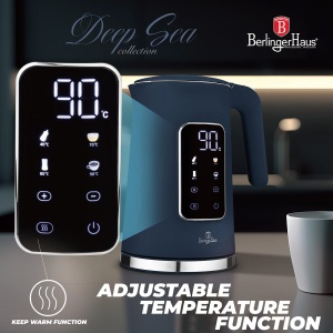 Fierbător de apă digital cu temperatură reglabilă, 1,7 L, 2200 W – Berlinger Haus Deep Sea BH 9767, albastru mat, menținere la cald - Img 7