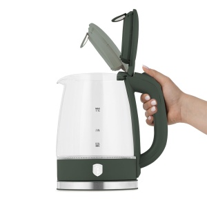 Fierbător de apă din sticlă 1,7 L, iluminare LED – Berlinger Haus Green Matte BH 9812, verde mat, bază rotativă 360° - Img 2