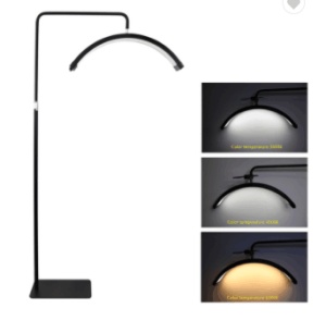 Lampa cu led, semiluna, 28 de inch, moonlight, pentru cosmetica, make-up, dermopigmentare, tatto, lash artisti, neagra Mdey Light