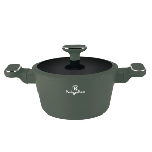 Oală cu capac 20 cm, 2.5L – Berlinger Haus Green Matte Collection BH 8200, verde, cu strat antiaderent din titan, design modern, compatibilă cu toate plitele - Img 4