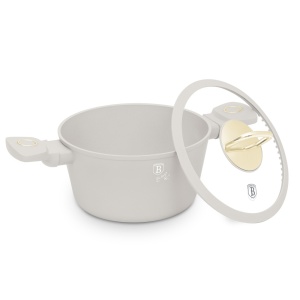 Oala cu capac 20 cm, 2,5L Sahara Berlinger Haus BH 8070, strat antiaderent, crem
