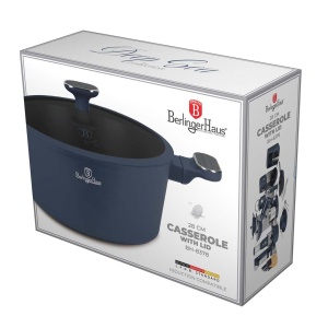 Oala cu capac Berlinger Haus Deep Sea BH 8378, 28 cm, antiaderentă - Img 3