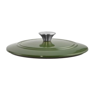 Oala fonta emailata cu capac, 25x11 cm 3,5 L Perfect Home 11862, verde