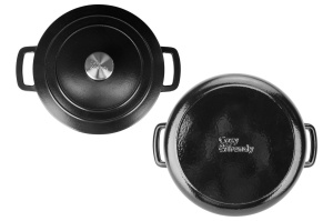 Oală fontă emailată cu capac 28 cm Negru Fontestic Cosy & Trendy 9967284 - Img 2