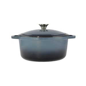 Oală fontă emailată cu capac Perfect Home 15720, 28 cm, 6.5 L, albastră - Img 2