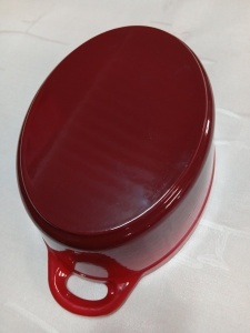 RESIGILAT R3 - Oala fonta 4 L, cu capac emailata, tip roaster, de calitate Xanten Carl Schmidt Sohn rosie 37x22x11.5 cm 090975 - Img 5