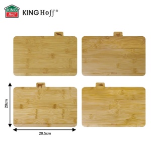 Set 4 tocătoare din bambus cu suport metalic – Kinghoff KH-2010, marcaje pentru carne, pește, pasăre și legume - Img 8