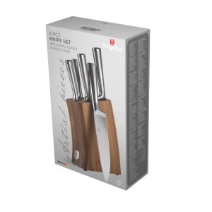 Set cutite 6 piese cu stativ lemn Berlinger Haus BH 3124
